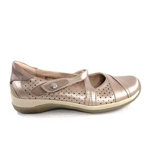 Earth Kara Newton Women Size 9 Gold Leather Mary Jane Comfort Shoe Hook Loop